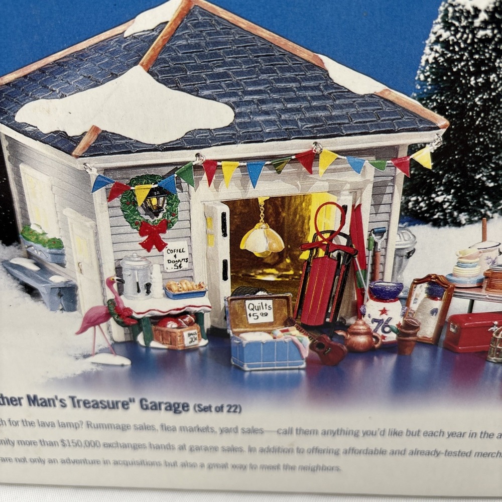 Department 56 Retired Snow Village Another Man's Treasure Garage 1998 - Picture 2 of 12